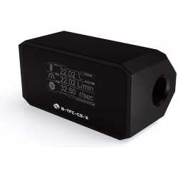 Fitting droit noir avec LCD température et debit