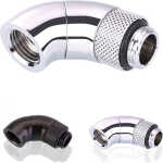 Fitting arrondi rotatif 90° argent - 14mm