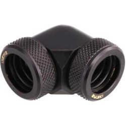 Raccord tube rigide 90° noir - 14mm
