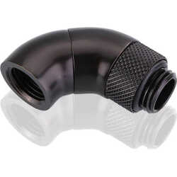 Fitting arrondi rotatif 90° noir - 14mm