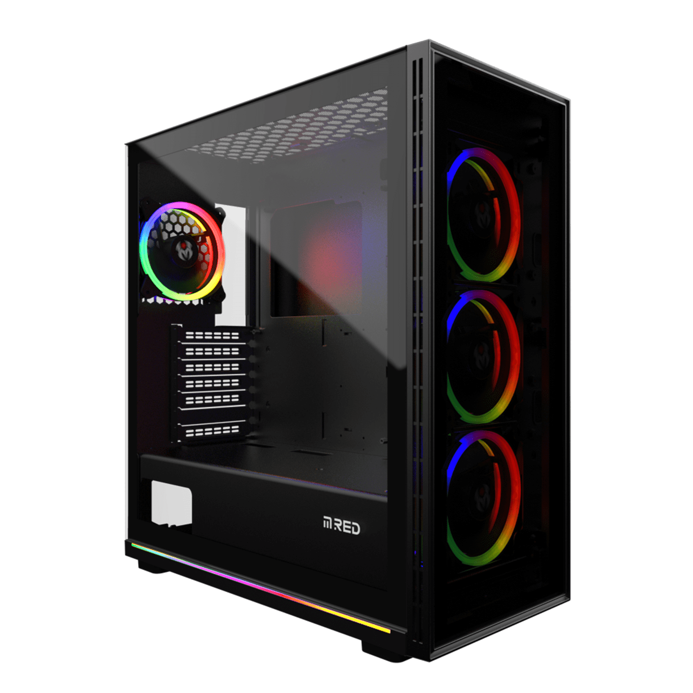 7a81e8dc-0ac8-45f5-8ed9-250be2f3a1a9 M.RED BLACK DESTROYER Glass-G - ARGB - MT/ATX-Seconde Vie-Parfait Etat – Image 1