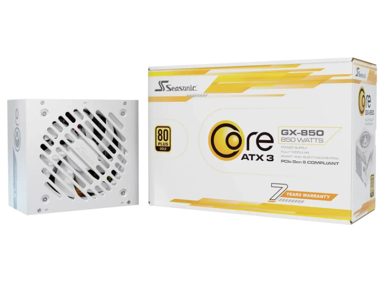 0d4c8a74-7135-43b9-ad42-95c5bec51bf0 Seasonic ATX 850W - 80+ Gold - Core GX-850-V2 Blanc – Image 1