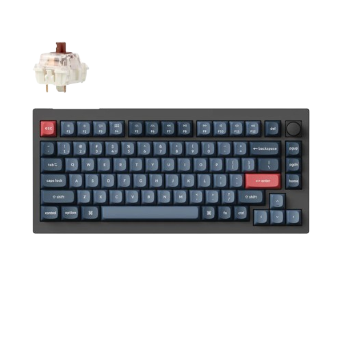 145c005c-8184-4829-8415-005b48911c0b Keychron V1 Max Wireless Knob - Noir - Gateron Jupiter Marron – Image 1