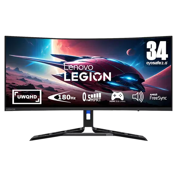 41340079-1b88-442f-82eb-80e5221e1e6a Lenovo Legion R34w-30 - 34" CURVE UWQHD 180Hz VA 0.5ms FreeSync Premium – Image 1