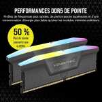 Corsair Vengeance RGB DDR5 32 Go (2 x 16 Go) 6000 MHz CL38 1.35V - Noir – Image 2