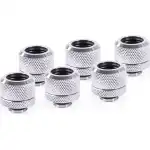 Alphacool Pack de 6 Fitting pour Tube rigide Argent 14mm