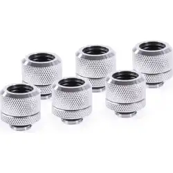 Alphacool Pack de 6 Fitting pour Tube rigide Argent 14mm