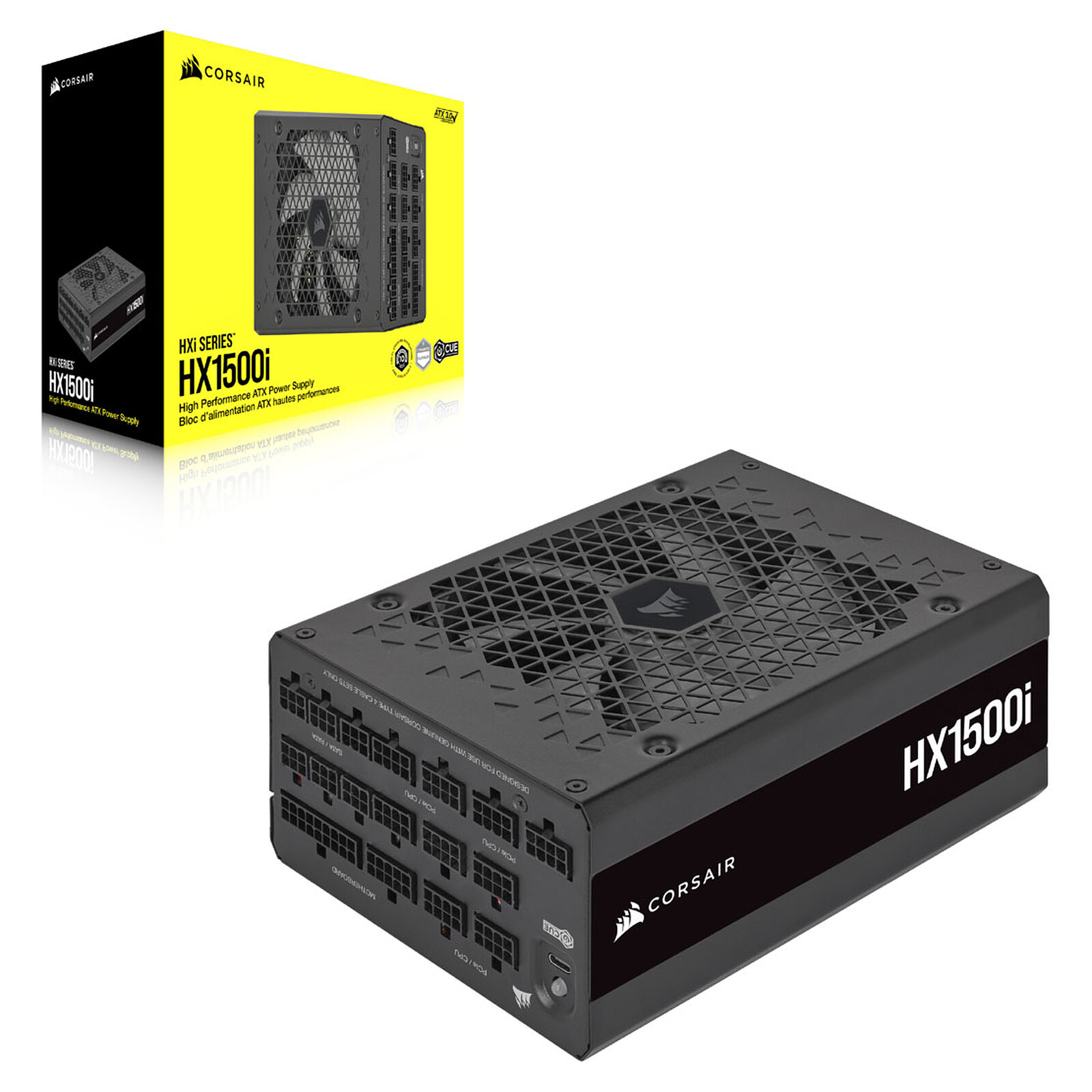 72b9f72b-4960-460c-8356-7368b96f710f Corsair ATX 1500W - 80+ Platinum - HX1500i C20 Version Noir – Image 1