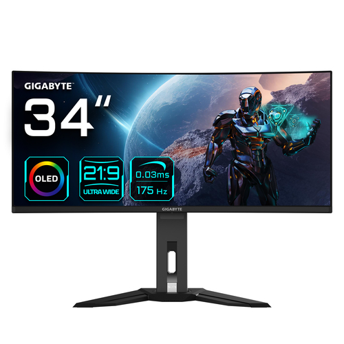 207ef6a9-4c8b-40ec-b585-6a941d1865a1 Gigabyte 34" OLED - MO34WQC – Image 1